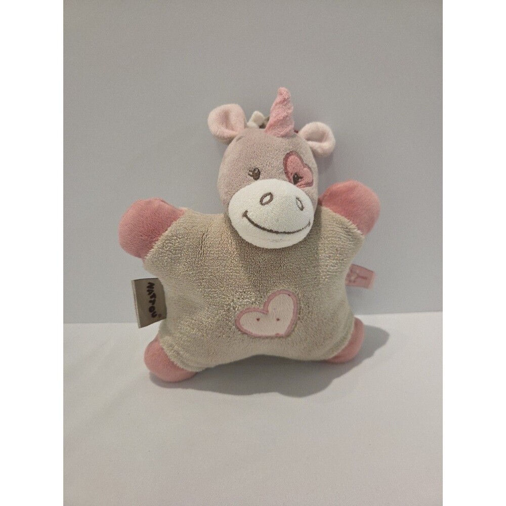 Nattou Jade Unicorn 7" Plush Belgium Stuffed Animal Baby Pillow